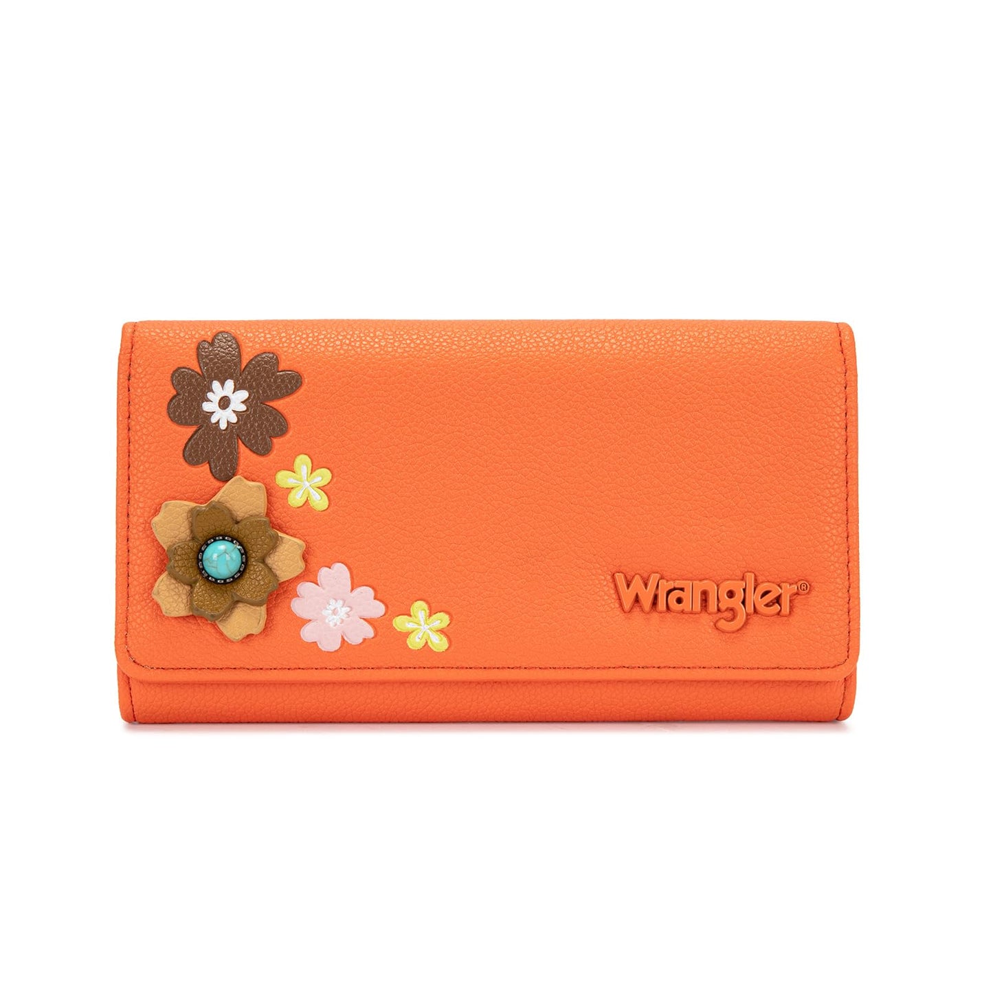 HOTX Wrangler Women's Wallet RFID Blocking Large Floral Trifold Wallets | Large Capacity, Floral Print, Multi Card Slots, ID Window, Money organizer & Coin pocket, Ideal Gift Choice for All Holidays