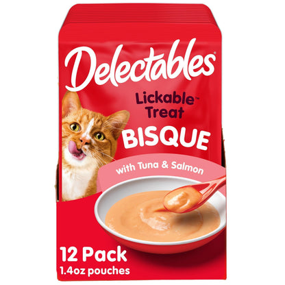 HOTDelectables Bisque Lickable Wet Cat Treats - Chicken, Tuna & Shrimp, 12 count