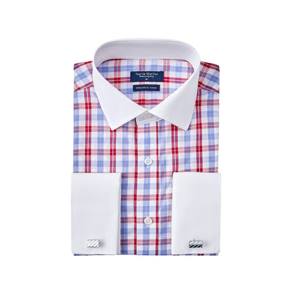 HOTYear In Year Out French Cuff Wrinkle Free Dress Shirt for Men Regular Fit Long Sleeve Wrinkle Resistant Shirt