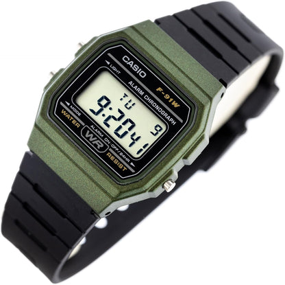HOTCasio F91W Series | Digital Watch | Water Resistant | LED Light | 1/100 SEC Stopwatch | Regular Time Keeping (HR, Min, SEC, PM, Date, Day) | Daily Alarm | Lightweight | 7 Year Battery