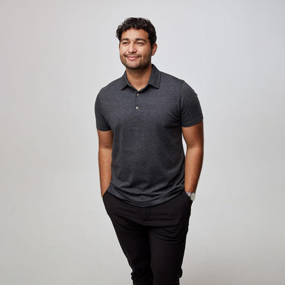HOTFresh Clean Threads Mens Polo Shirts - Pre Shrunk Soft Fitted Premium Classic Shirt - Men's Polos Cotton Poly T-Shirt Blend