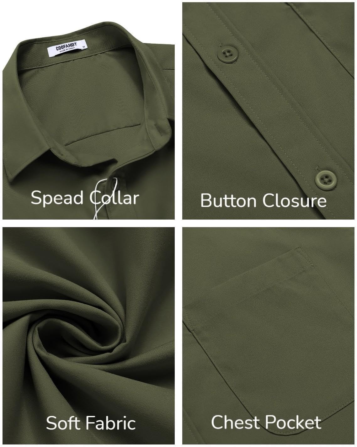 HOTCOOFANDY Mens Short Sleeve Casual Button Down Shirts Summer Untucked Dress Shirts with Pocket