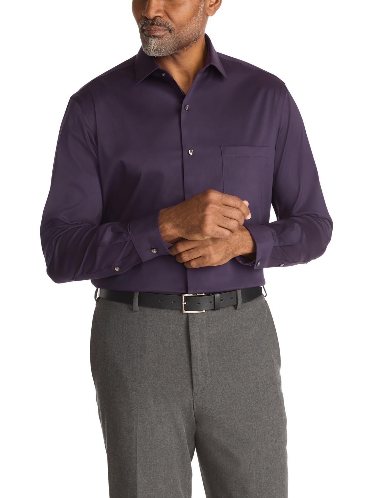 HOTVan Heusen Men's Dress Shirt Regular Fit Ultra Wrinkle Free Flex Collar Stretch Solid