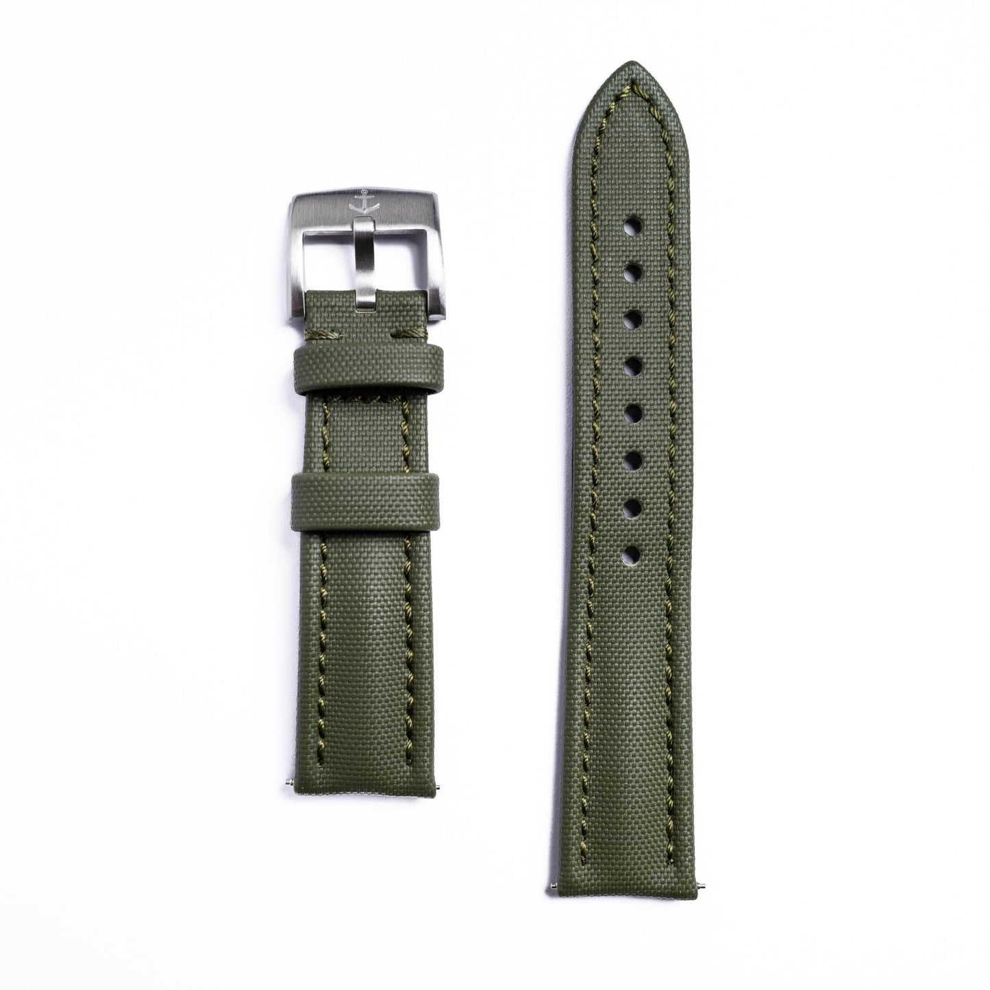HOTAnchor Strap Co | Classic Sailcloth Watch Strap | Marine-Grade Outer + Caoutchouc Rubber Lining | Water-Resistant | Brushed 316L Stainless Steel Buckle | Fits 6.25–8.25in Wrists