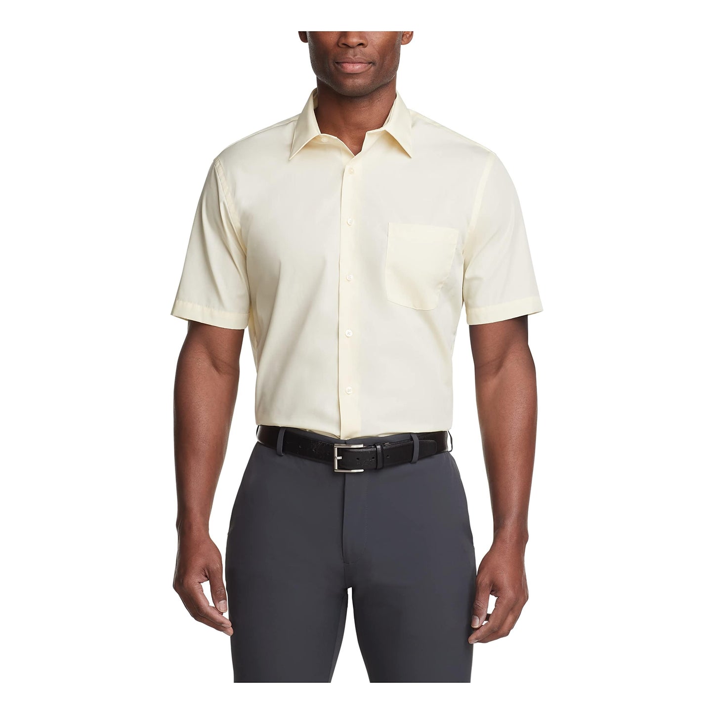 HOTVan Heusen Men's Short Sleeve Dress Shirt Regular Fit Poplin Solid