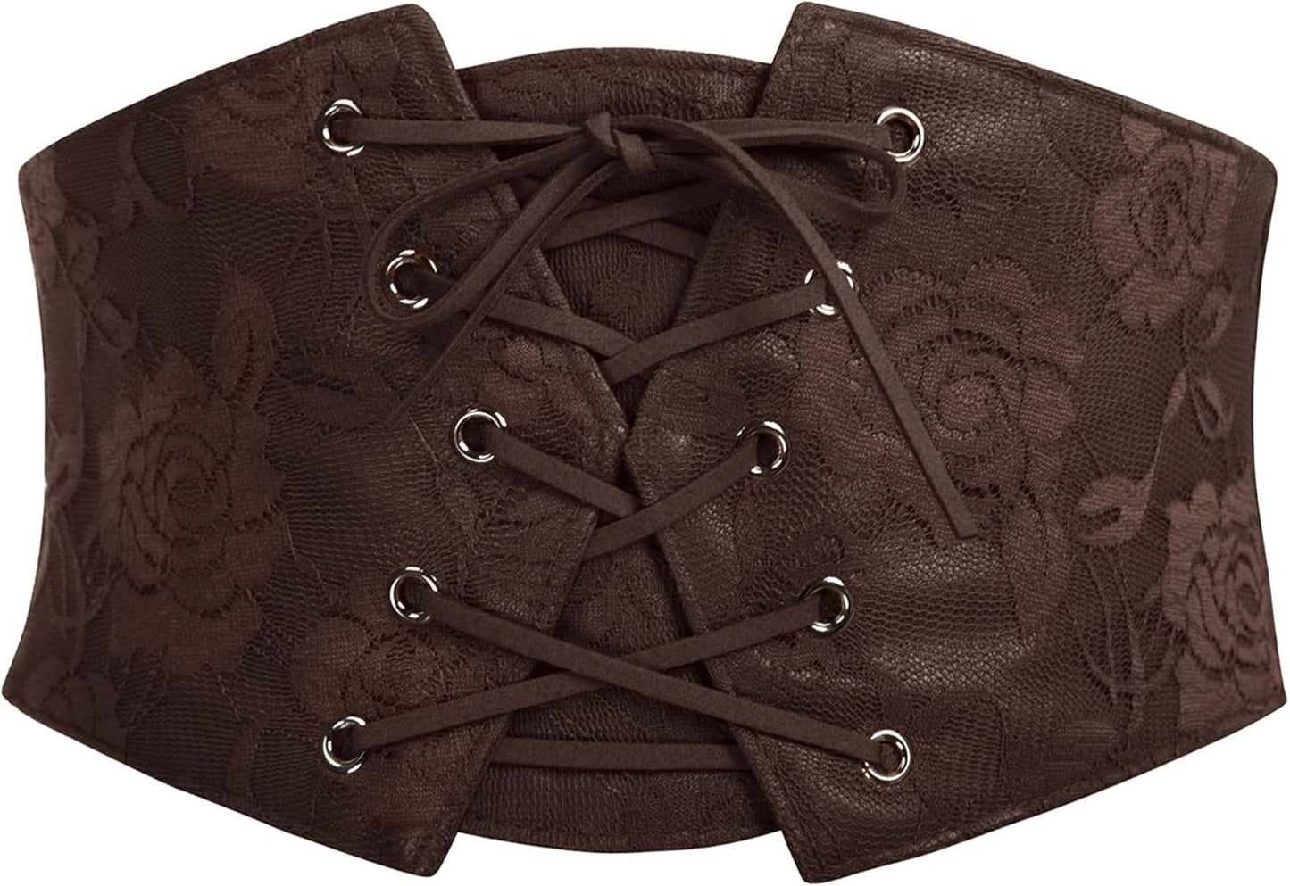 HOTGRACE KARIN Women's Elastic Wide Waist Belt Renaissance Pirate Corset Cinch Belt Cosplay Costume with Press Button