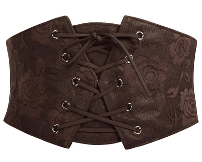 HOTGRACE KARIN Women's Elastic Wide Waist Belt Renaissance Pirate Corset Cinch Belt Cosplay Costume with Press Button