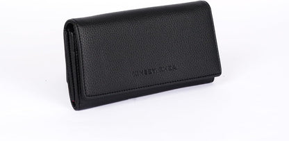 HOTKinsey Rhea Grace RFID Blocking Wallet, Multiple Card Slots, Zip Pocket (black)