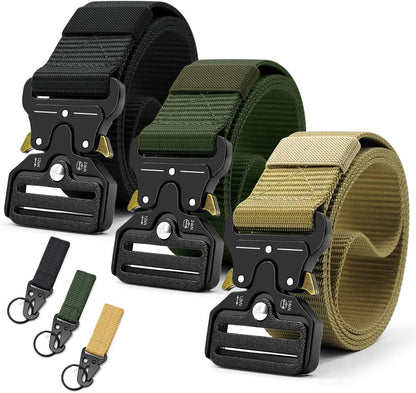 HOTDOOPAI Tactical Belt for Men, Military Nylon Web with Heavy Duty Quick Release Metal Buckle, 1.5'' Wide - Ideal for Work,