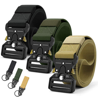 HOTDOOPAI Tactical Belt for Men, Military Nylon Web with Heavy Duty Quick Release Metal Buckle, 1.5'' Wide - Ideal for Work,