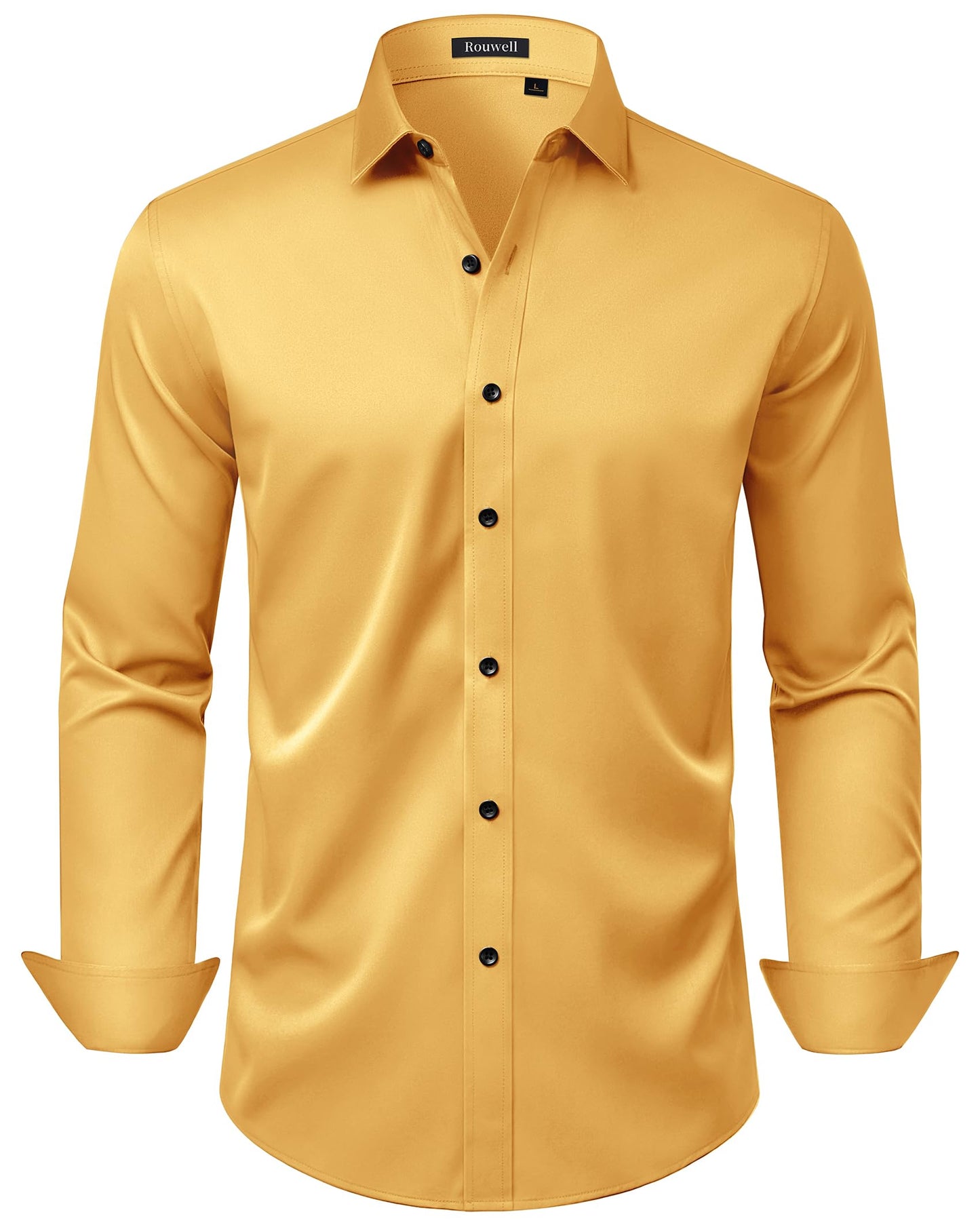 HOTMens Wrinkle Free Dress Shirts Regular Fit Business Button Down Shirt Formal Long Sleeve Wedding Stretch Shirts