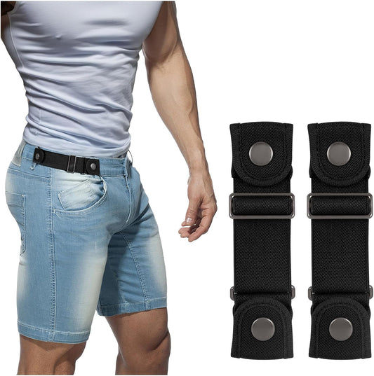 HOTBELTROAD No Buckle Belts for Men Women Side Belt without Buckle Elastic Stretch Adjustable Invisible Belt