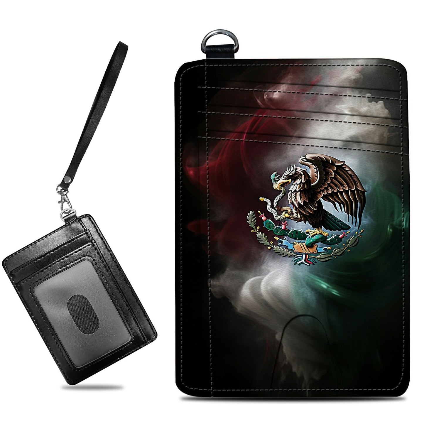 HOTCute Credit Card Holder with Zipper, Crow Skull RFID-Blocking Card Case Small Wallet for Women Men, Multi-slot Card Organizer Case Travel Accordion Wallet