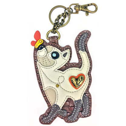 HOTCHALA Cat Collection Women's Decorative Key Fob/Coin Purse Accessory - Black Cat