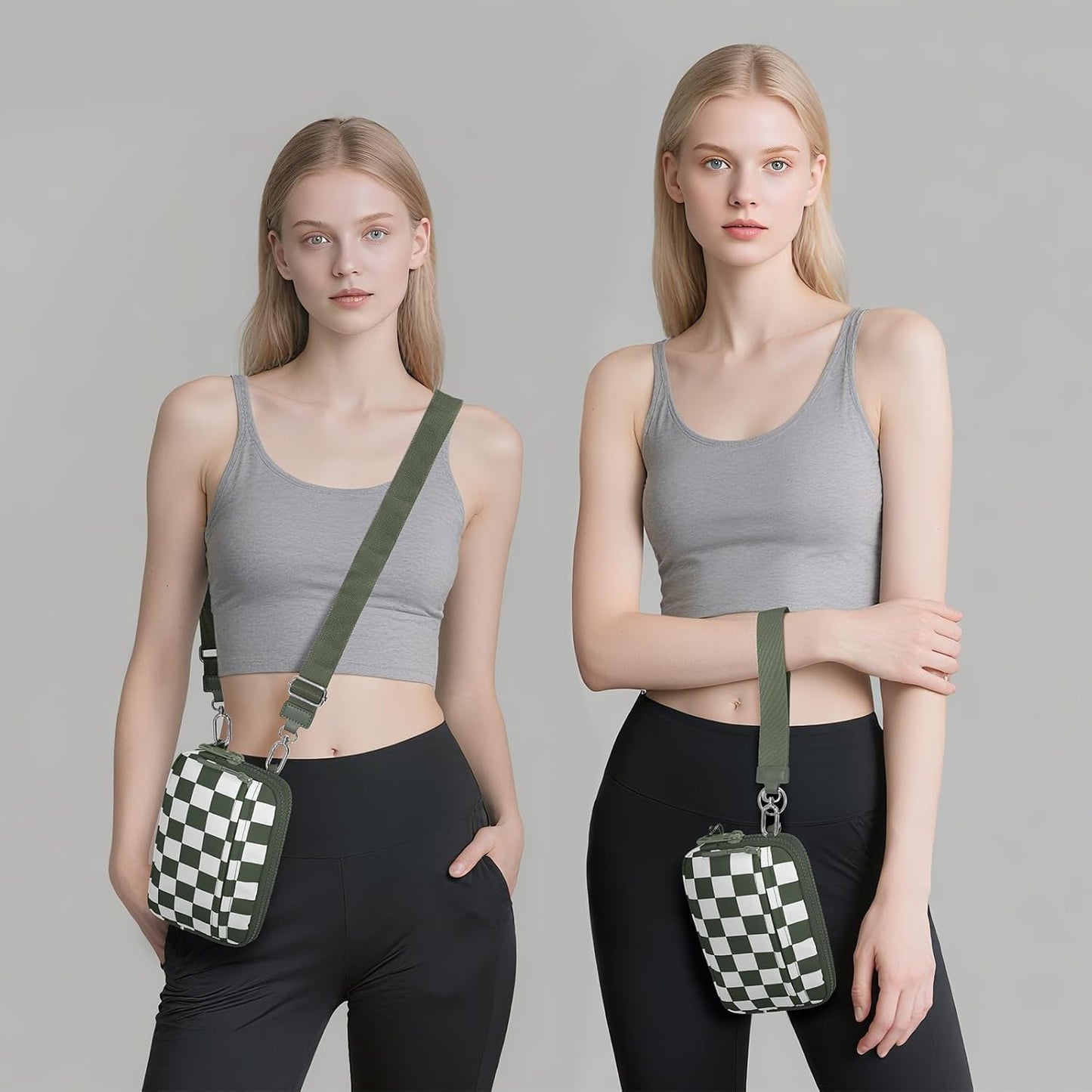 HOTWOOMADA Checkerboard Wristlet Wallets for Women