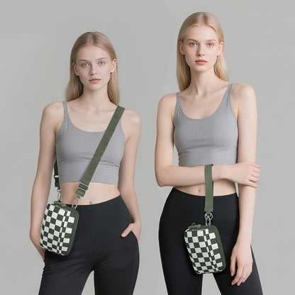 HOTWOOMADA Checkerboard Wristlet Wallets for Women