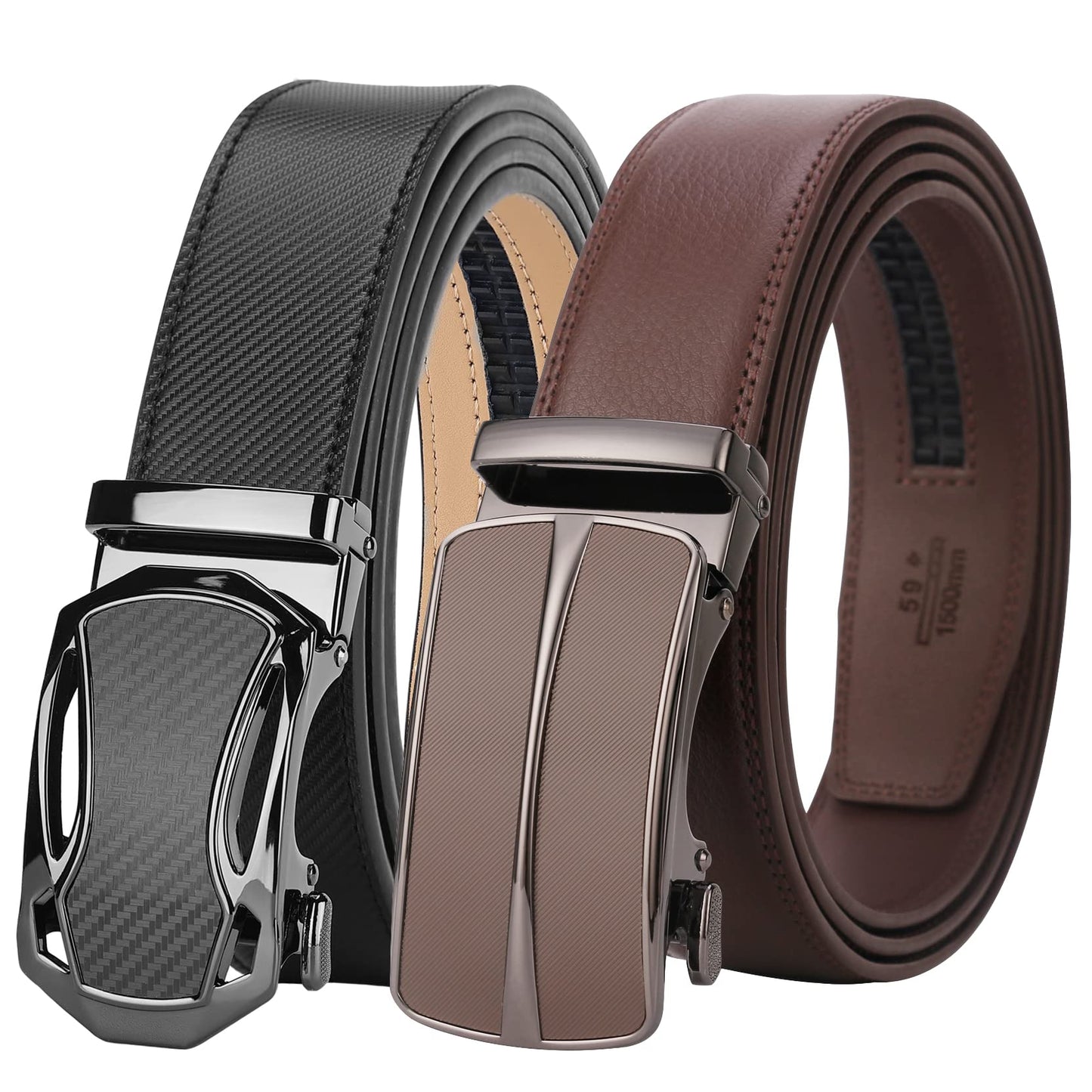 HOTLavemi Men's Real Leather Ratchet Dress Casual Belt, Cut to Exact Fit,Elegant Gift Box