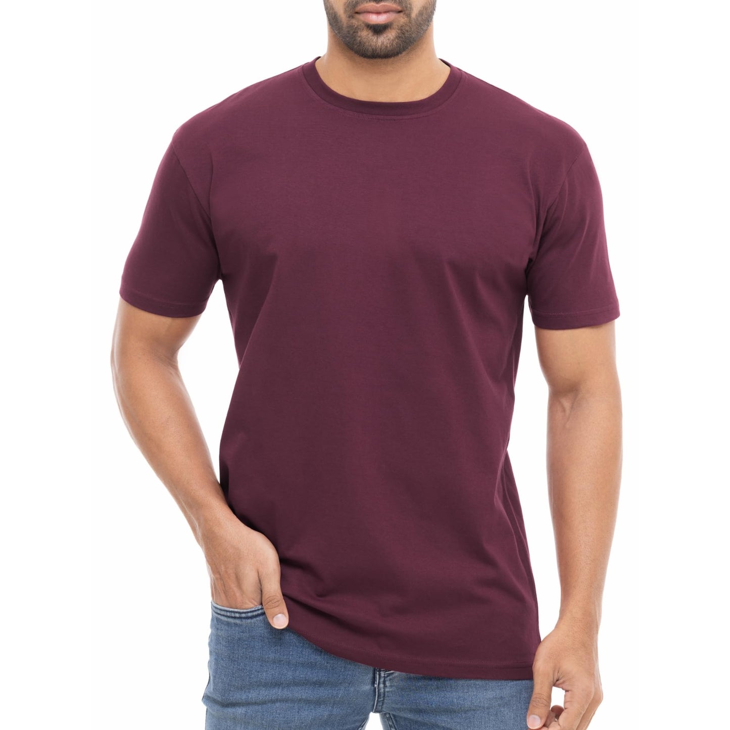 HOTMens T-Shirts Multipack 100% Cotton Crew Neck Shirt Short Sleeve Regular Shirts for Man Plain Men's Tee Gifts Packs
