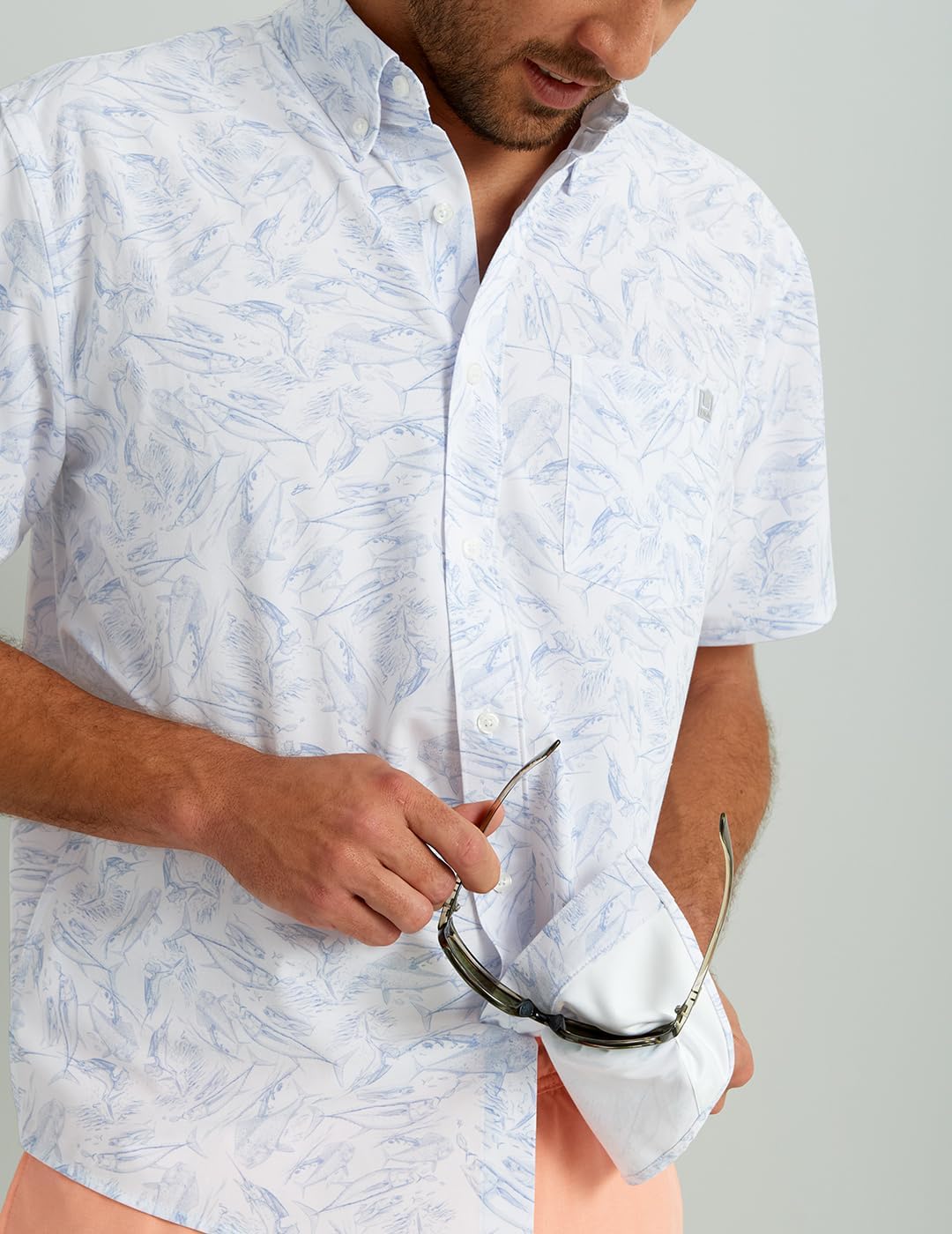 HOTHUK Mens Kona Short Sleeve Shirt | Performance Button Down