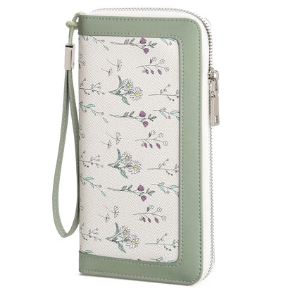 HOTGAEKEAO Wristlet Wallets for Women RFID Blocking Large Capacity Clutch Wallet Vegan Leather Zip Around Ladies Long Purse