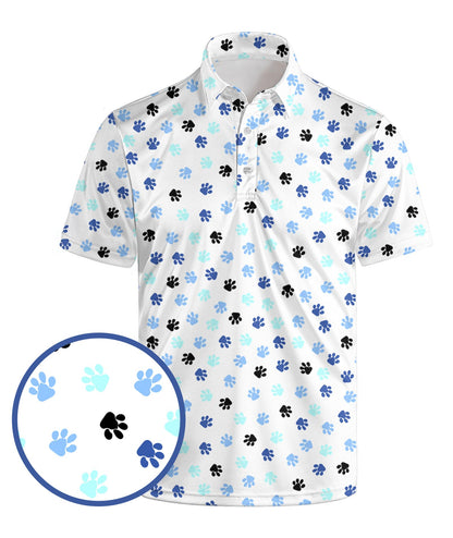 HOTGolf Polo Shirts for Men Funny Print Quick Dry Short Sleeve Performance Golf Shirts Moisture Wicking Polo Shirts
