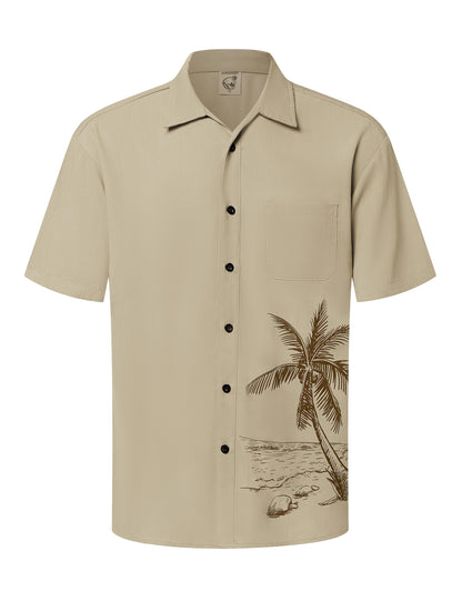 HOTHardaddy Men's Hawaiian Shirt Short Sleeves Coconut Printed Button Down Summer Beach Casual Shirts