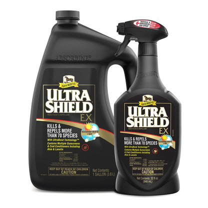 HOTAbsorbine UltraShield EX 32oz Sprayer Insecticide, Kills & Repels Flies, Mosquitoes, Ticks, Fleas, Lice, Use on Horses, Dogs, Premises