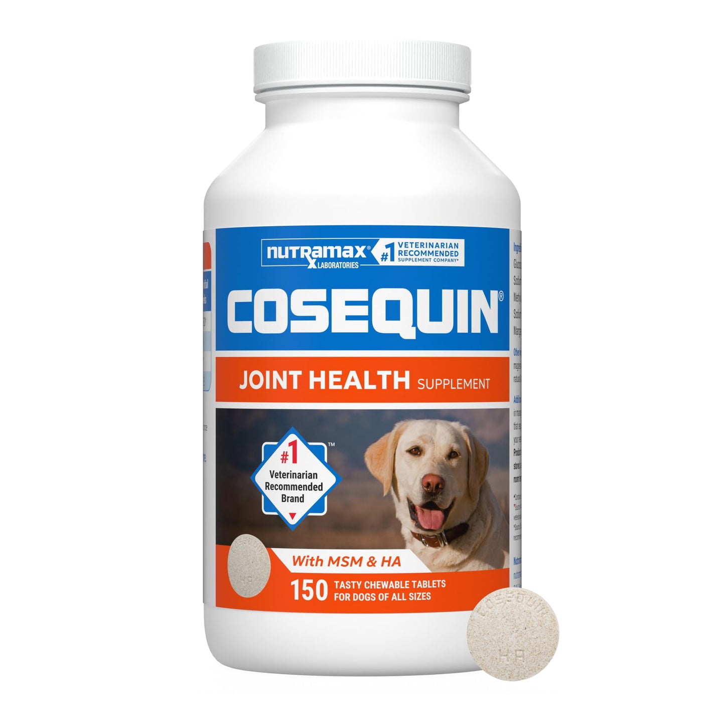 HOTNutramax Cosequin Joint Supplement, Glucosamine for Dogs, Chew Tabs, 60ct | Glucosamine & Chondroitin for Dogs, Supports Healthy Joints, Chewable Tablets for All Breeds & Sizes, All Ages