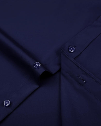 HOTJ.VER Men's Dress Shirts Solid Long Sleeve Stretch Wrinkle-Free Formal Shirt Business Casual Button Down Shirts