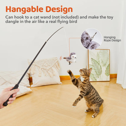 HOTPotaroma Cat Toys Flapping Bird (No Flying), Lifelike Sandpiper Chirp Tweet, Rechargeable Touch Activated Kitten Toy Interactive Cat Exercise Toys for All Breeds Cat Kicker Catnip Toys 4.0" | Lifelike Sandpiper Chirp, Touch Activated, Rechargeable Kitt