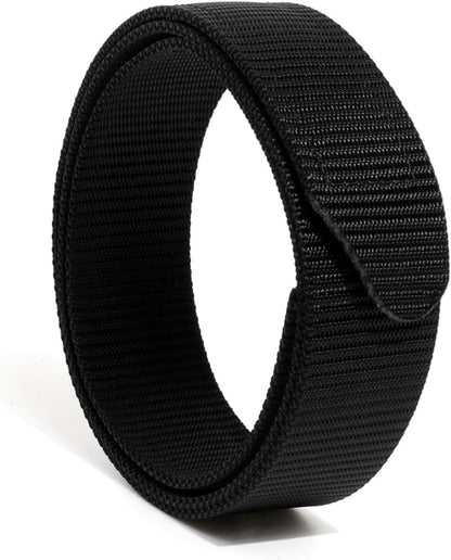 HOTTACNEX No-Scratch Nylon Belt 1 3/8" No Metal Buckle Belt w/Hook & Loop Closure TSA Approved for Work Travel Mechanic Driver