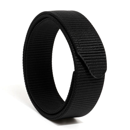 HOTTACNEX No-Scratch Nylon Belt 1 3/8" No Metal Buckle Belt w/Hook & Loop Closure TSA Approved for Work Travel Mechanic Driver