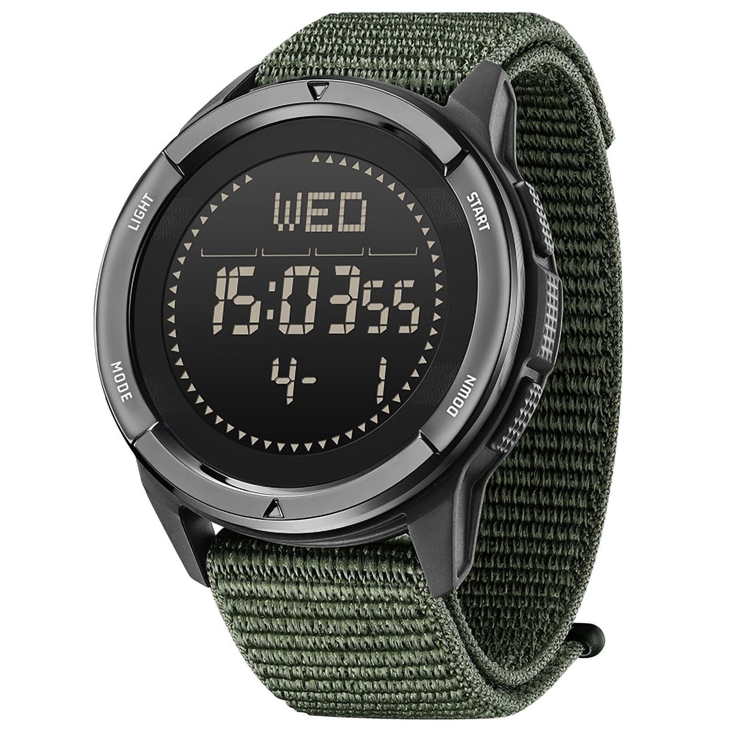 HOTDIDITIME Tactical Watches for Men, Military Watches for Men, Waterproof 164FT, Fitness Watch, Mens Digital Watches with Compass, Metronome, Pedometer, Lightweight Breathable Nylon Watch