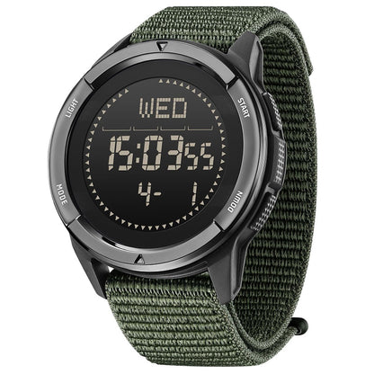HOTDIDITIME Tactical Watches for Men, Military Watches for Men, Waterproof 164FT, Fitness Watch, Mens Digital Watches with Compass, Metronome, Pedometer, Lightweight Breathable Nylon Watch
