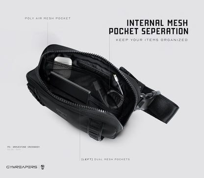 HOTGymreapers Travel Small Crossbody Bags for Men & Women with Hidden Pocket - Waterproof Crosssbody Fanny Pack for Men with Adjustable Shoulder Sling Belt for Traveling, Running & Hiking (Onyx)