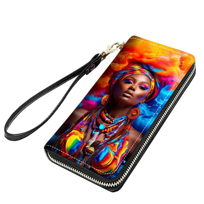 HOTCute Sloth Print Women Large Capacity PU Leather Zip Around Wallet, Multifunctional Clutch Purse for Cash/Card/Coin/Smart Phone