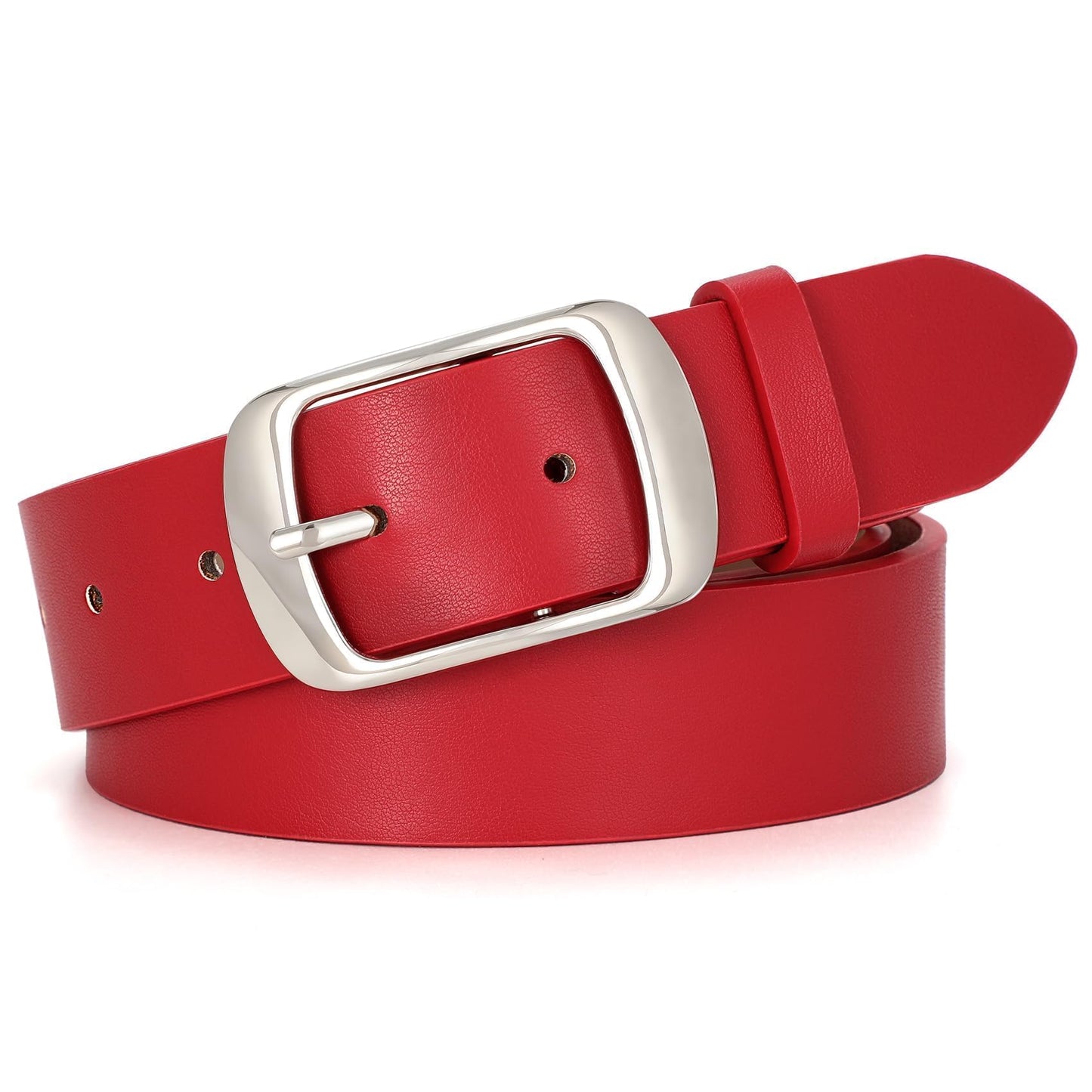 HOTWHIPPY Women Leather Belts for Jeans Pants Fashion Dress Belt for Women with Solid Pin Buckle