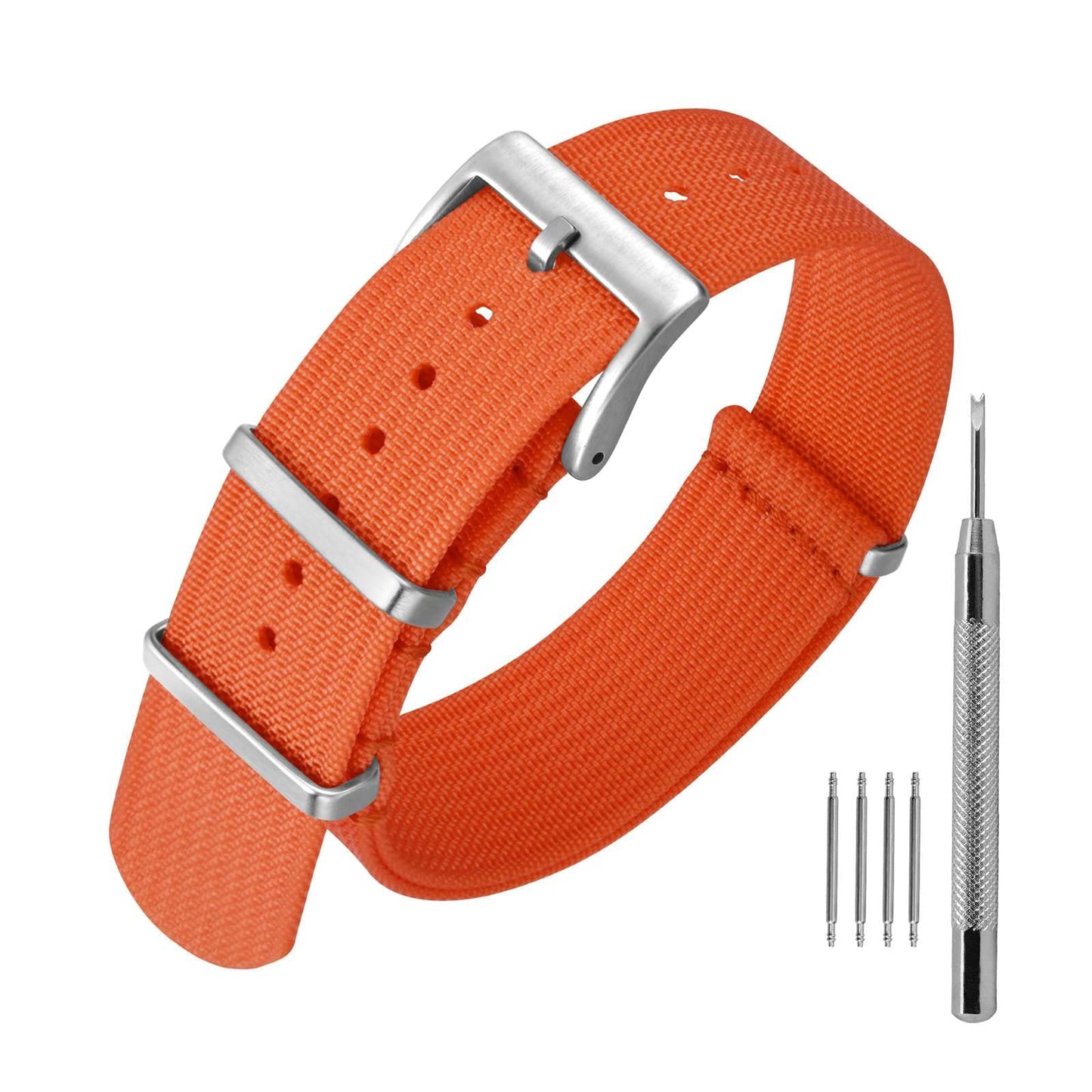 HOTANNEFIT Nylon Watch Band 16mm 18mm 20mm 22mm, One-Piece Waterproof Military Watch Straps with Heavy Buckle