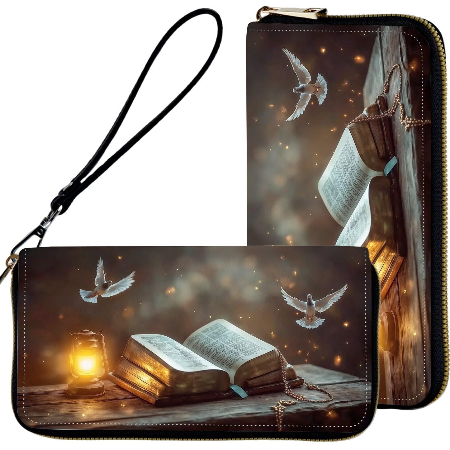 HOTWristlet Wallets for Women,Ladies Women's Wallet,Clutch Purses for Female Leather Large Capacity Credit Card Holder with Zipper Slim Cute Coin Pocket,RFID Blocking,Cute Funny Eye Purple