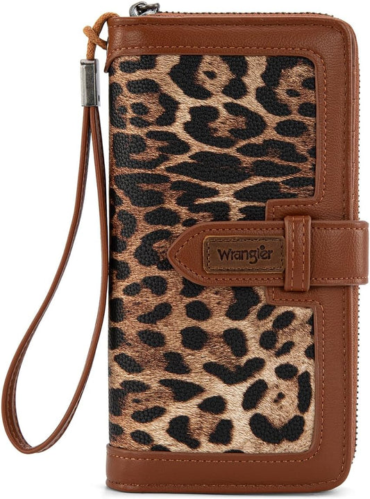 HOTX Wrangler Women's Wallets Bifold Wristlet Wallets for Women Large Capacity Credit Card Wallet with ID Window