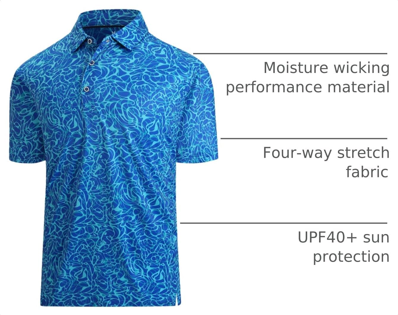 HOTDamipow Premium Golf Shirts for Men Dry Fit Performance Polo Short Sleeve Collared Shirt