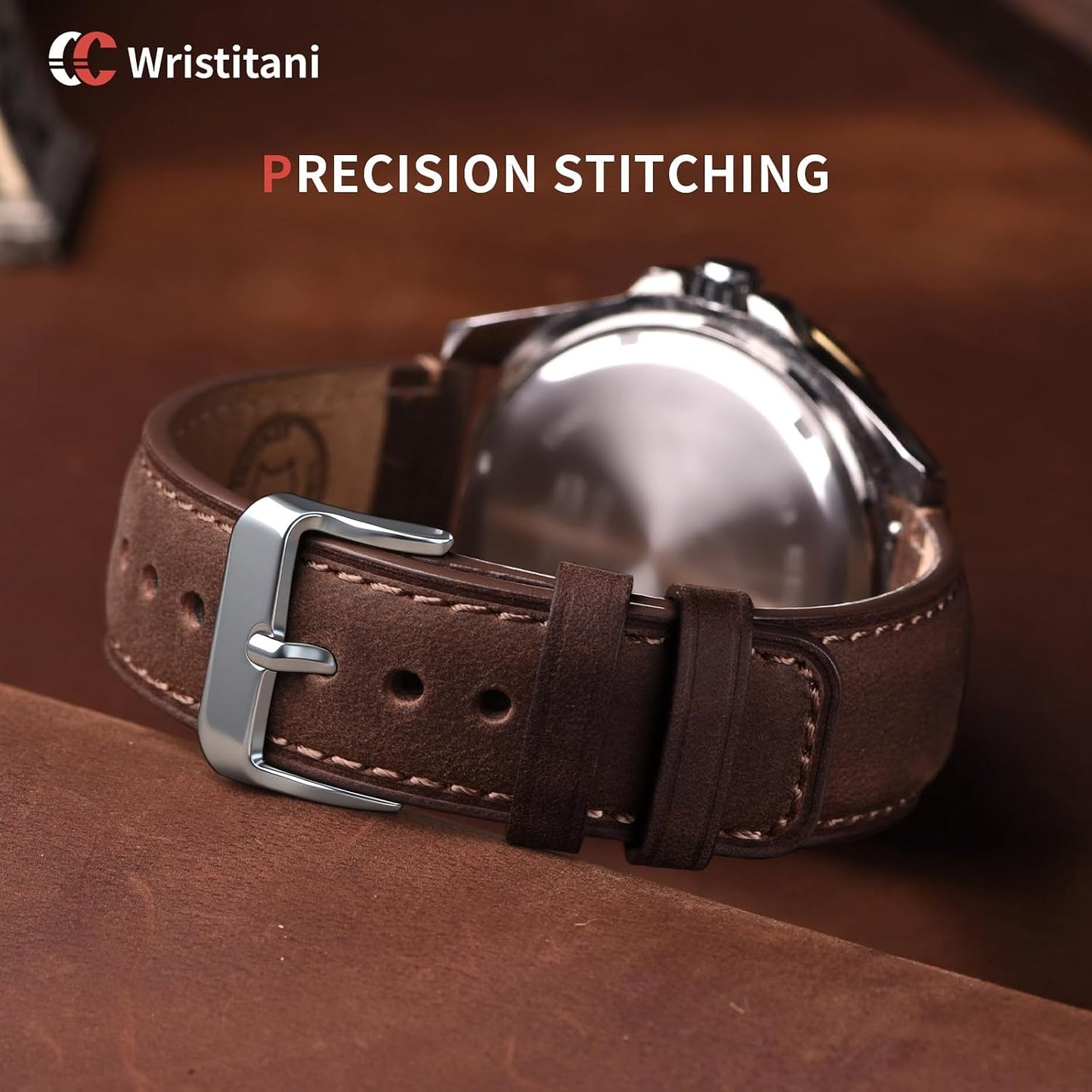 HOTWristitani 3 Pack Leather Watch Strap, 19mm 20mm 21mm 22mm 24mm Top Genuine Leather Watch bands for Men, Quick Release Vintage Wristband
