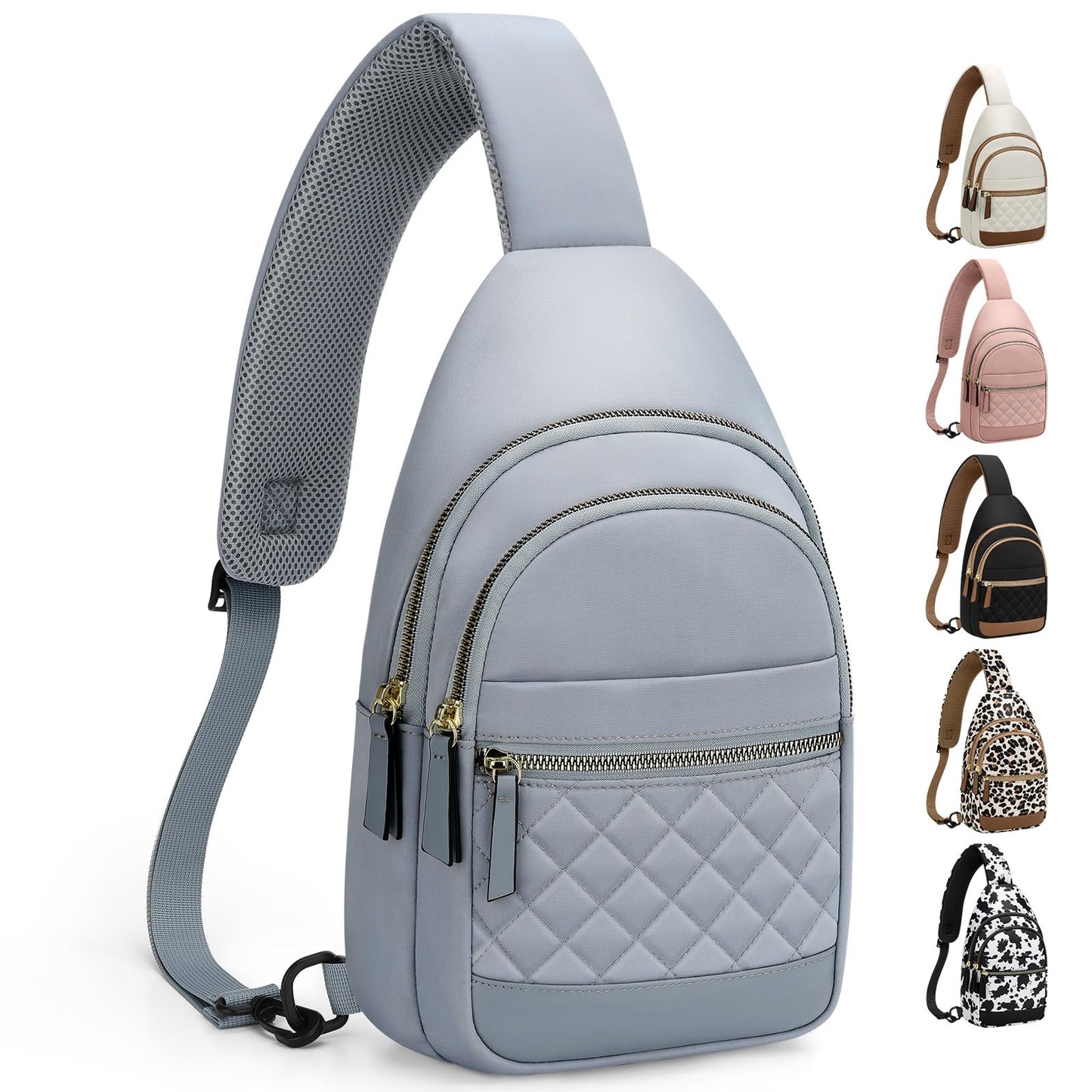 HOTCapolo Sling Bag for Women Men Waterproof Crossbody Bags for Women Trendy Casual Fanny Pack with Convertible Shoulder Strap Chest Bag for Travel Hiking(Beige, Medium)
