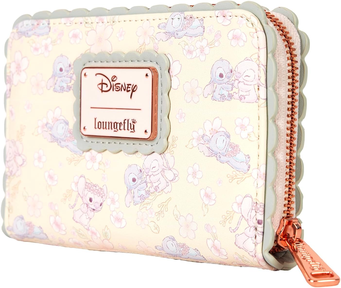 HOTLoungefly Disney Cute Stitch Cherry Blossom Zip Around Wallet
