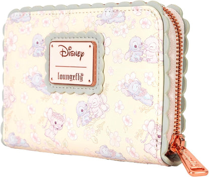 HOTLoungefly Disney Cute Stitch Cherry Blossom Zip Around Wallet