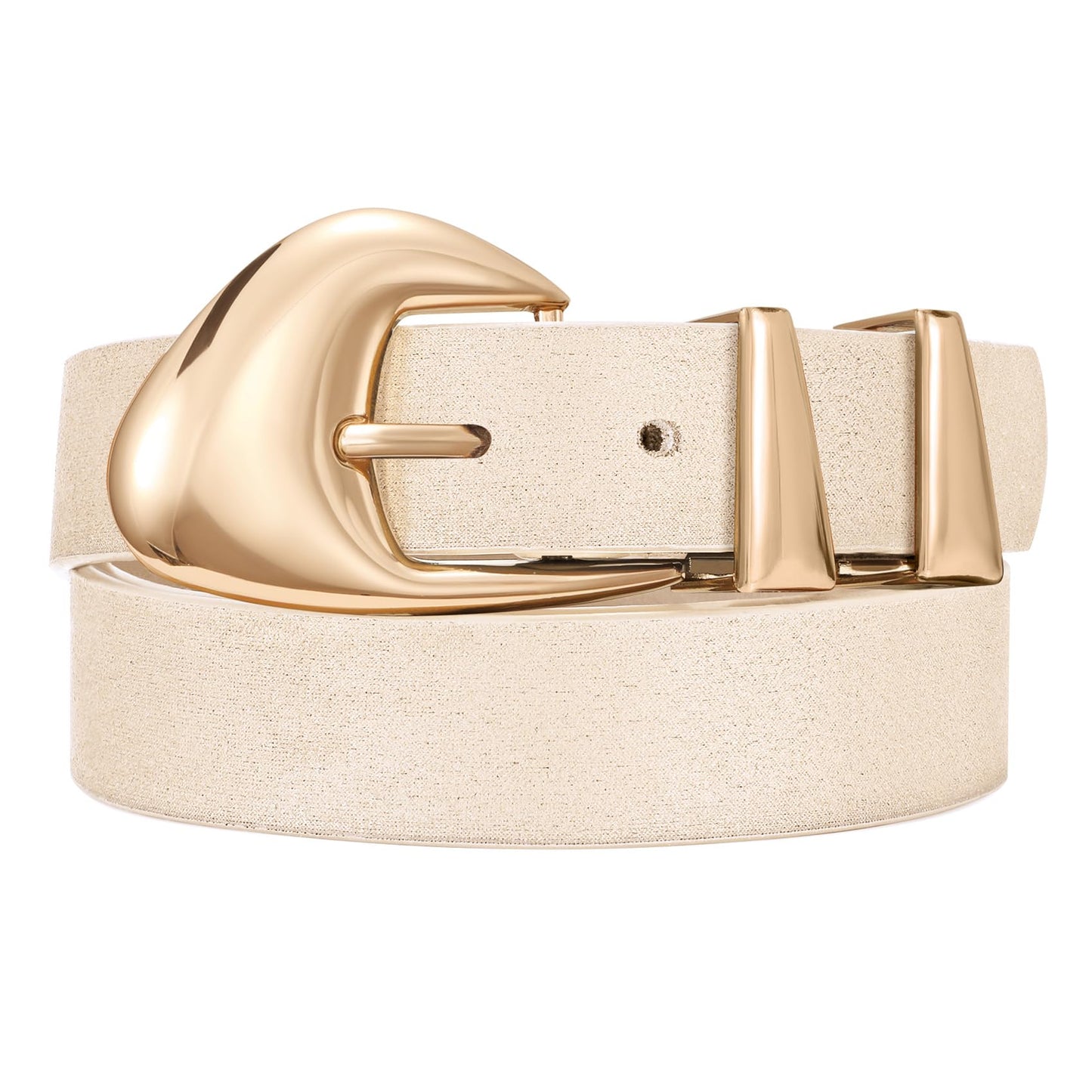 HOTXZQTIVE Women's Leather Belts for Jeans Dress Pants Black Brown Belts for Women Ladies Waist Belts with Gold Buckle