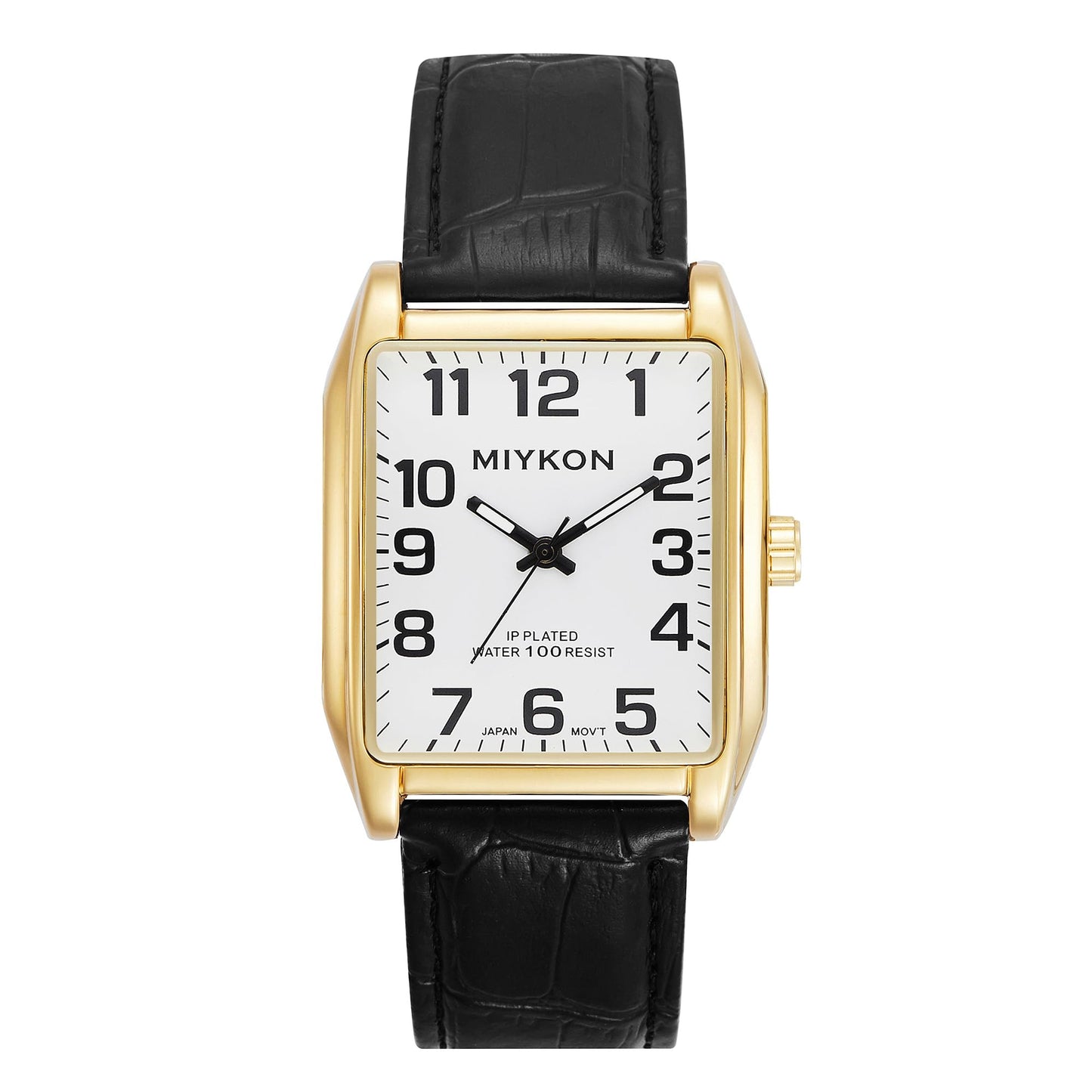 HOTMiykon Vintage Watches for Men – Classic Tank Square Analog Watch with Genuine Leather Wrist Strap, Mens Dress Watches – Japanese Quartz, Waterproof to 100ft