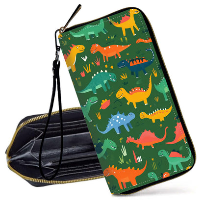 HOTRFID Blocking Wristlet Wallet for Women, Slim PU Leather Clutch Purse with Zipper, Small Credit Card Holder with Wrist Strap, Travel Zip Wallet for Ladies,Colorful alien UFO