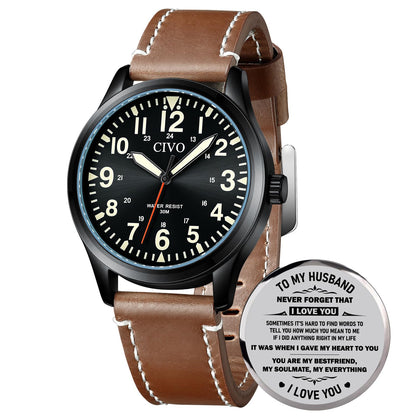 HOTCIVO Military Watch for Men Waterproof: Analog Mens Watches Classic- Field Wrist Watches for Man