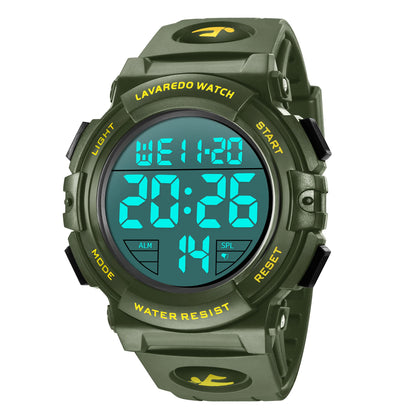 HOTL LAVAREDO Mens Digital Watch Sports Military Watches Waterproof Outdoor Chronograph Wrist Watches for Men with LED Back Ligh/Alarm/Date